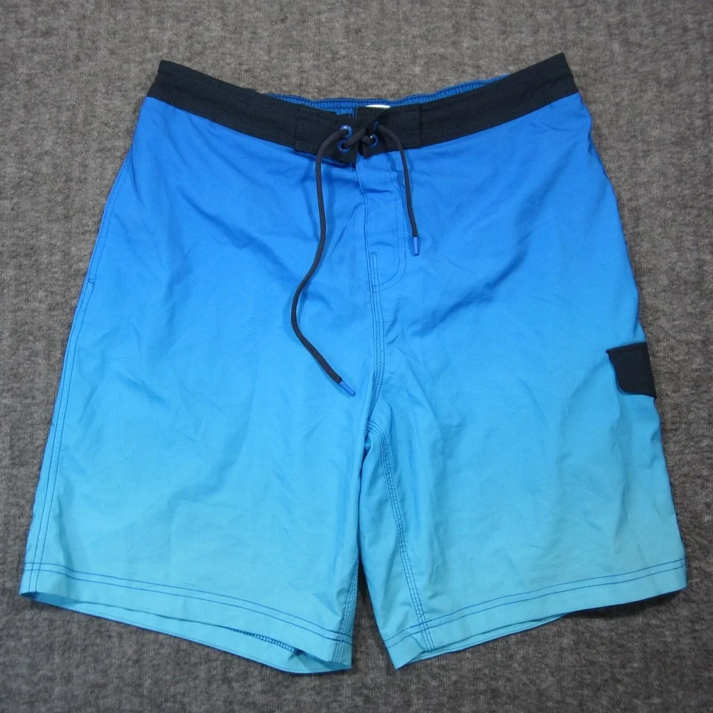 Speedo Swim Shorts Mens L Blue Mesh Lined‎ Lightweight Drawstring Trunks Pocket
